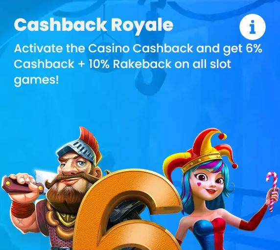 Activate cashback royale program for slot game rewards
